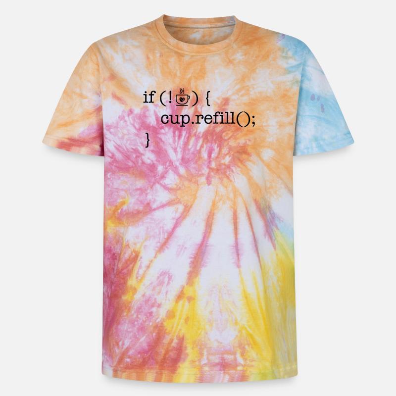 Coffee code software developer humor - Unisex Premium Tie-Dye T-Shirt - Rainbow Spiral