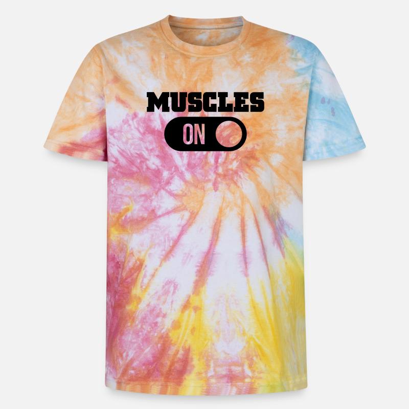muscles - Unisex Premium Tie-Dye T-Shirt - Rainbow Spiral