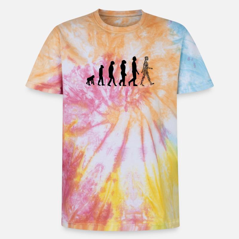 Evolution QR code - Humour pass sanitaire - T-shirt tie-dye premium unisexe - arc-en-ciel spirale