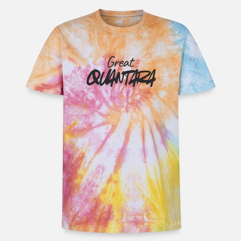 Great Quantity Graffiti Script - Unisex Premium Tie-Dye T-Shirt - Rainbow Spiral