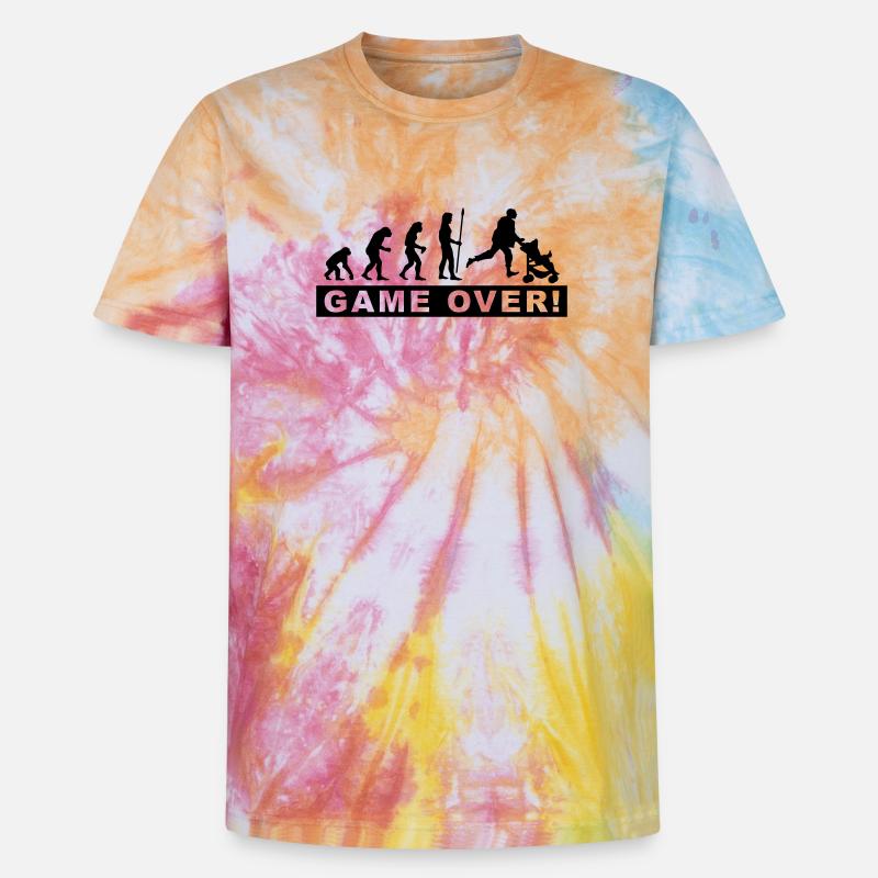 evolution_daddy - T-shirt tie-dye premium unisexe - arc-en-ciel spirale
