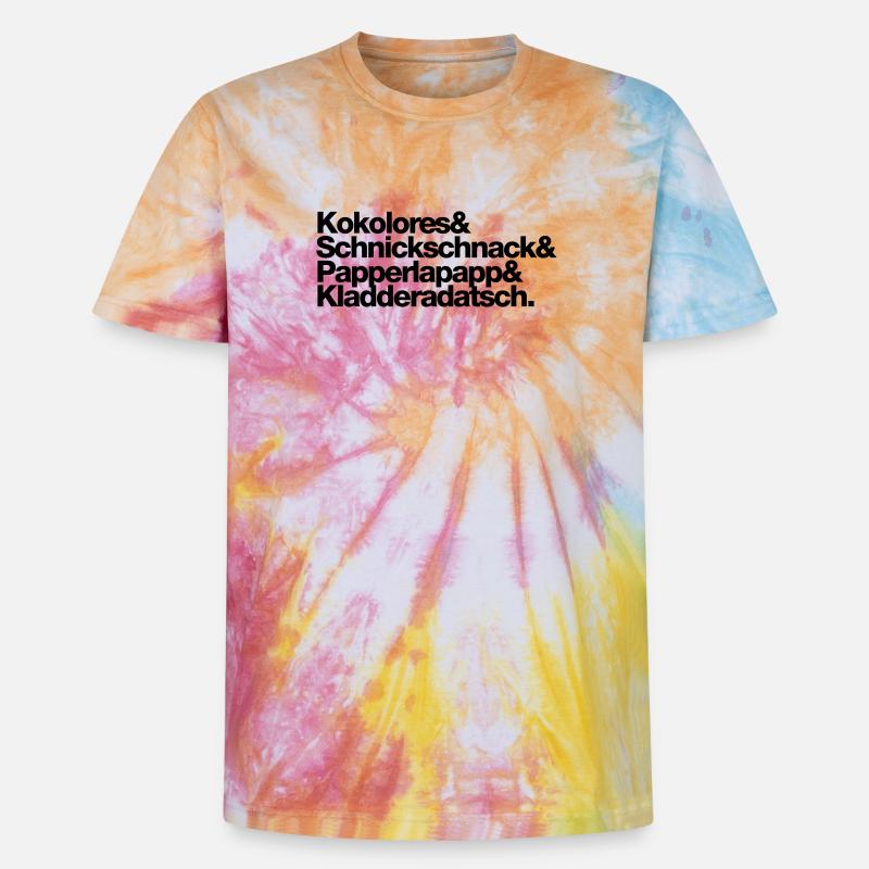 Kokolores Schnickschnack Papperlapapp - Unisex Premium Tie Dye T-Shirt - Regenbogen-Spirale