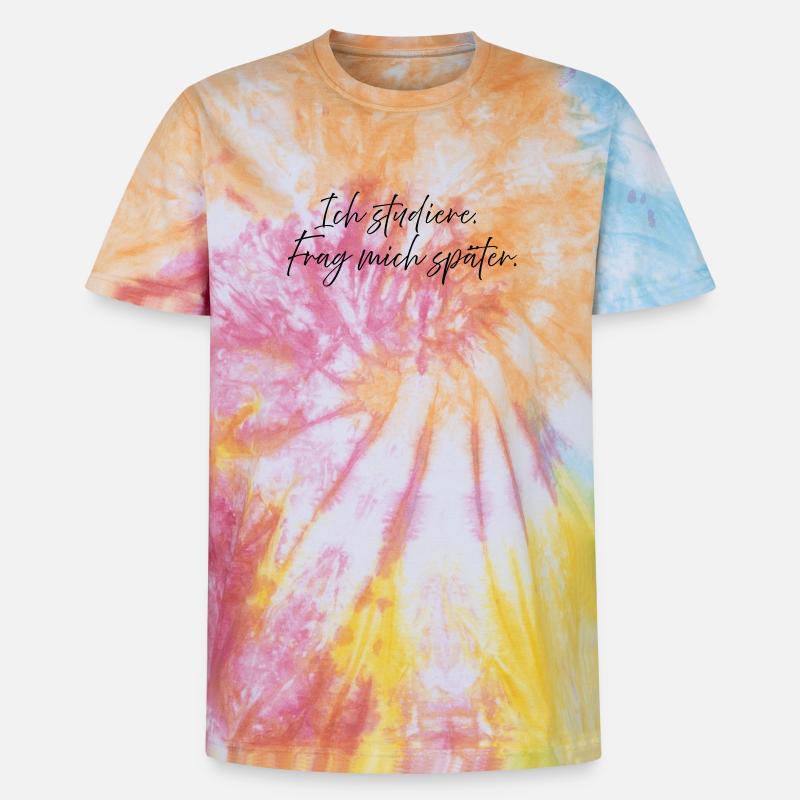 Ich studiere. Frag mich später. - Unisex Premium Tie Dye T-Shirt - Regenbogen-Spirale