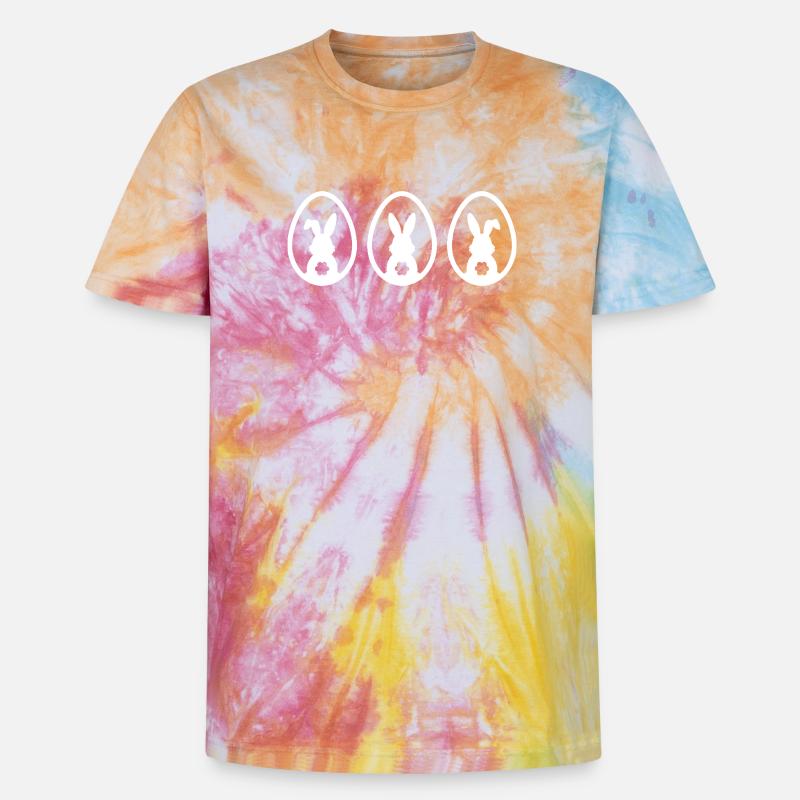 EASTER BUNNY EASTER EGGS EASTER - Unisex Premium Tie-Dye T-Shirt - Rainbow Spiral