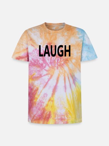 Laugh - Unisex Premium Tie Dye T-Shirt - Regenbogen-Spirale