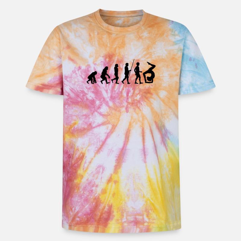 Turnerin Turner Evolution der Turnerin - Unisex Premium Tie Dye T-Shirt - Regenbogen-Spirale