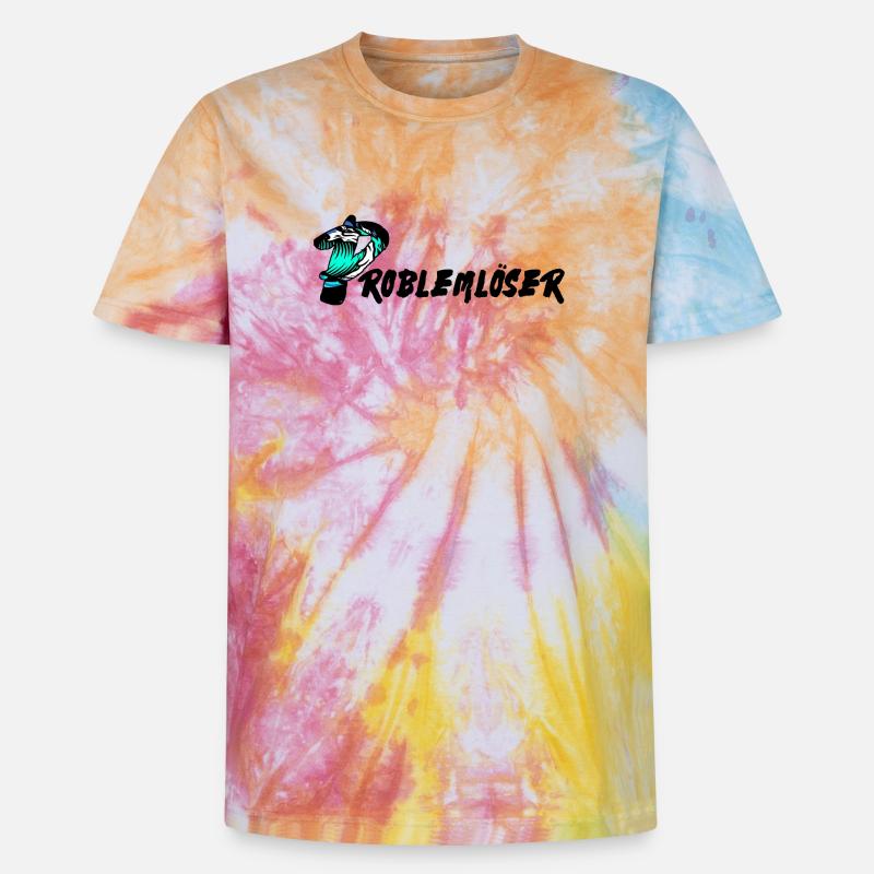 Problem solver text - Unisex Premium Tie-Dye T-Shirt - Rainbow Spiral