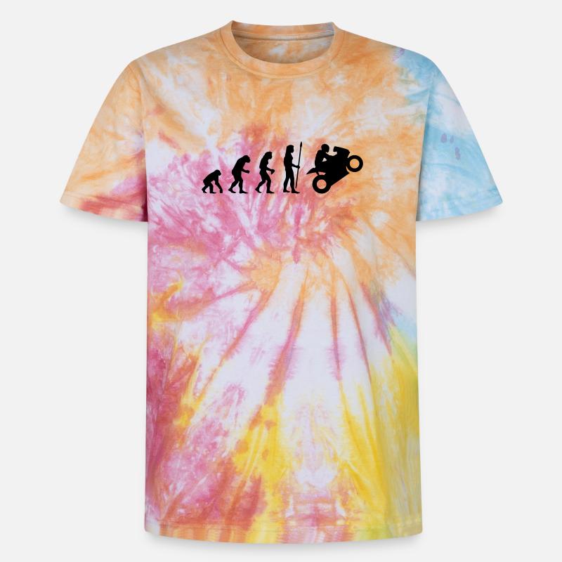 evolution_biker - T-shirt tie-dye premium unisexe - arc-en-ciel spirale
