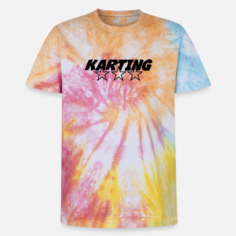 Karting - Unisex Premium Tie-Dye T-Shirt - Rainbow Spiral