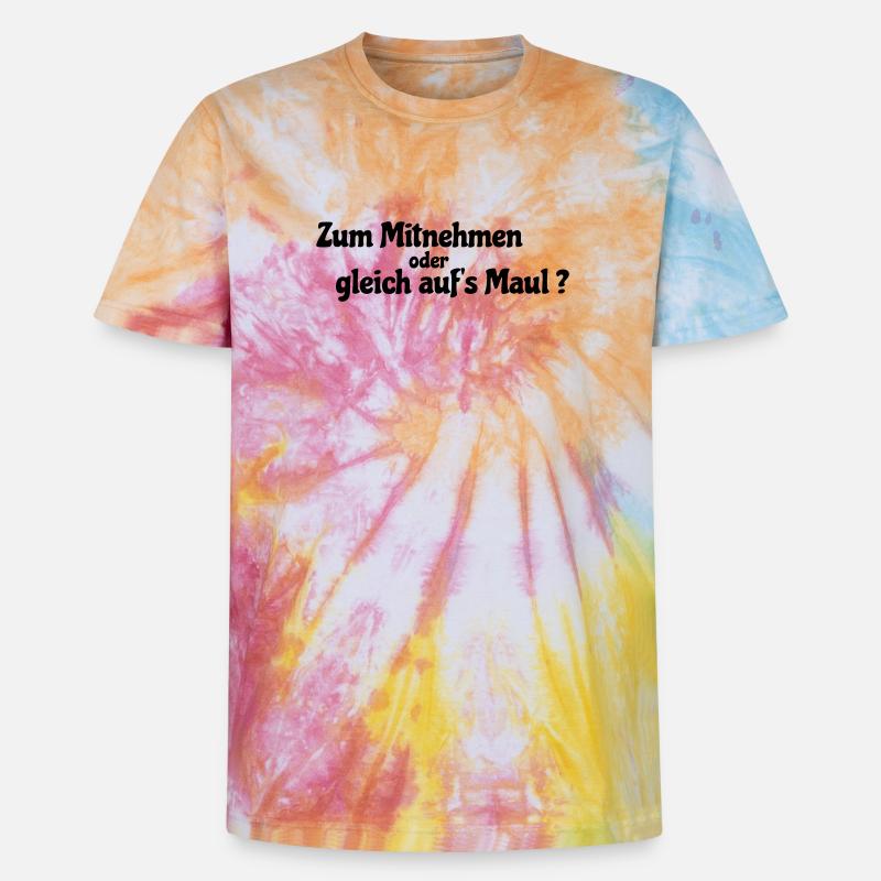 Mitnehmen oder gleich - Unisex Premium Tie Dye T-Shirt - Regenbogen-Spirale