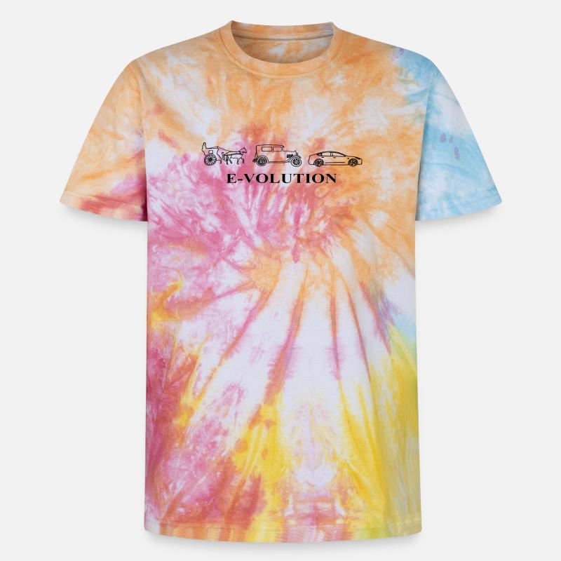 E-Volution Auto Evolution - Unisex Premium Tie Dye T-Shirt - Regenbogen-Spirale