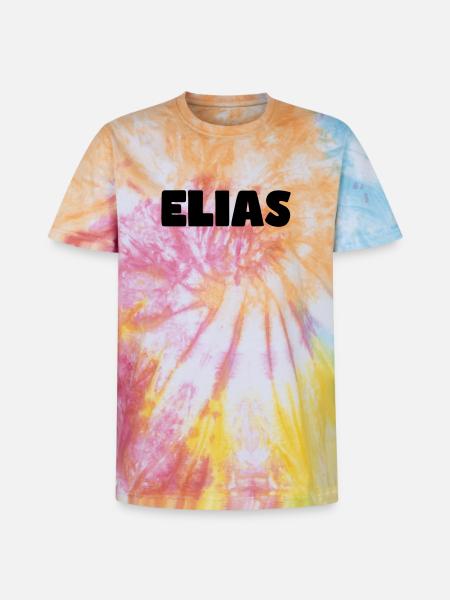 Elias Name - Unisex Premium Tie-Dye T-Shirt - Rainbow Spiral
