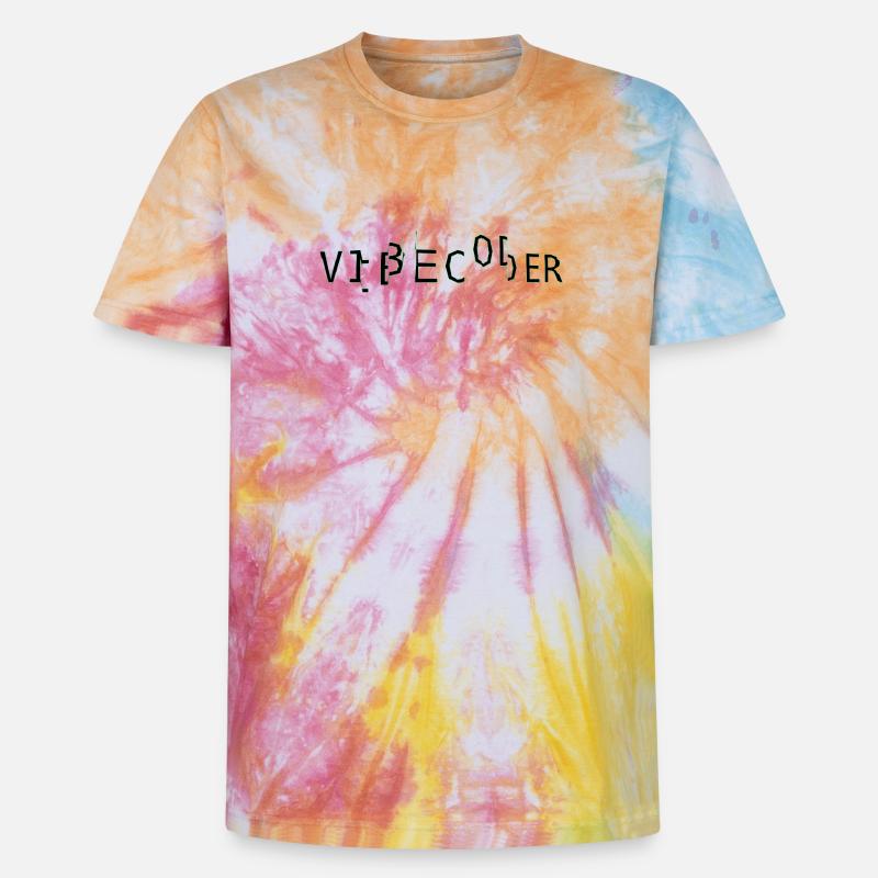 vibecoder_mono bug - T-shirt tie-dye premium unisexe - arc-en-ciel spirale