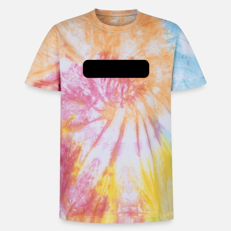 Rectangle arrondi - T-shirt tie-dye premium unisexe - arc-en-ciel spirale