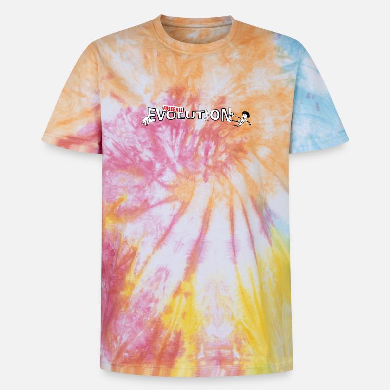 Football Evolution | Evolution Design - Unisex Premium Tie-Dye T-Shirt - Rainbow Spiral