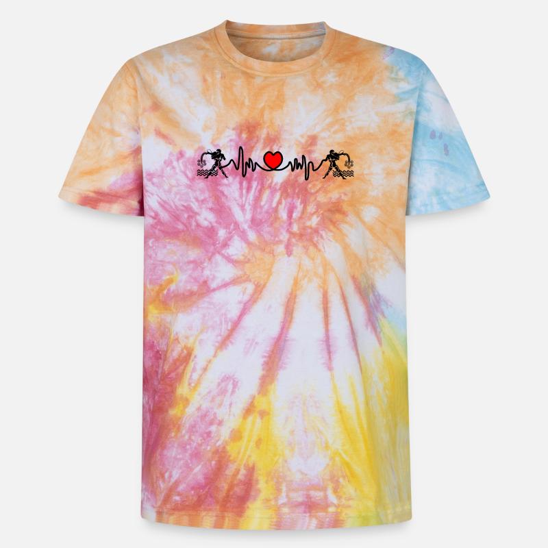 Herzfrequenz Cardio Wassermann Wassermann - Unisex Premium Tie Dye T-Shirt - Regenbogen-Spirale