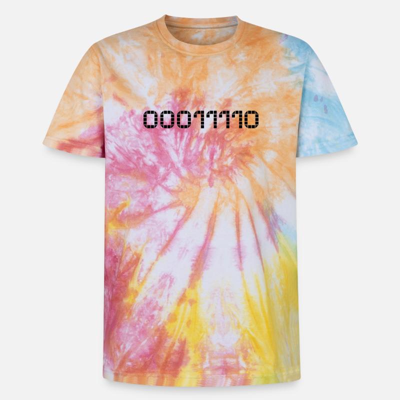 Binary notation - 30 - Unisex Premium Tie-Dye T-Shirt - Rainbow Spiral