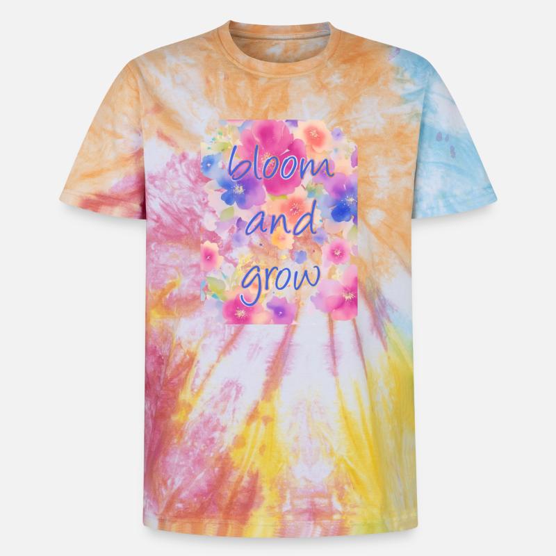 bloom and grow - Unisex Premium Tie-Dye T-Shirt - Rainbow Spiral