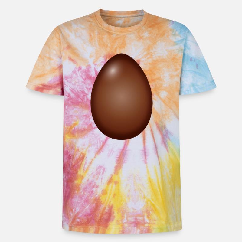 Chocolate Easter egg classic and simple - Unisex Premium Tie-Dye T-Shirt - Rainbow Spiral