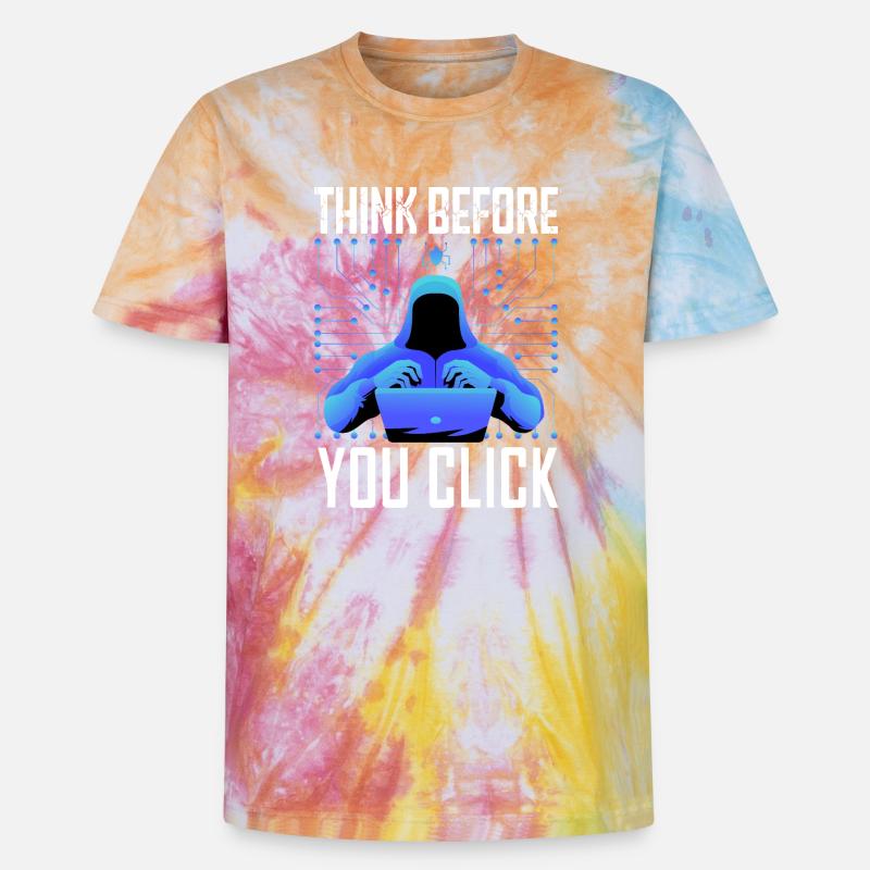 Hacker Hacker Programmeur Cybersécurité Linux - T-shirt tie-dye premium unisexe - arc-en-ciel spirale