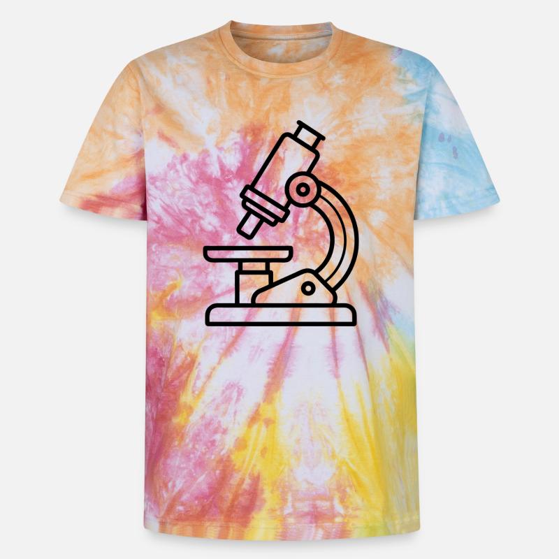 Microscope - Unisex Premium Tie-Dye T-Shirt - Rainbow Spiral