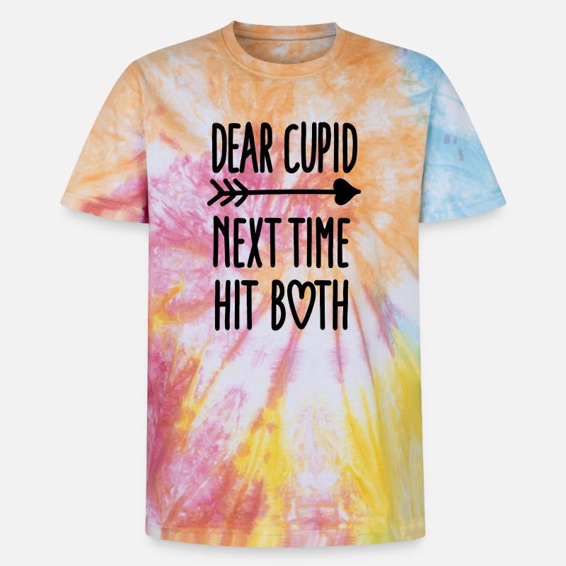 Dear Cupid next time hit both - Unisex Premium Tie Dye T-Shirt - Regenbogen-Spirale