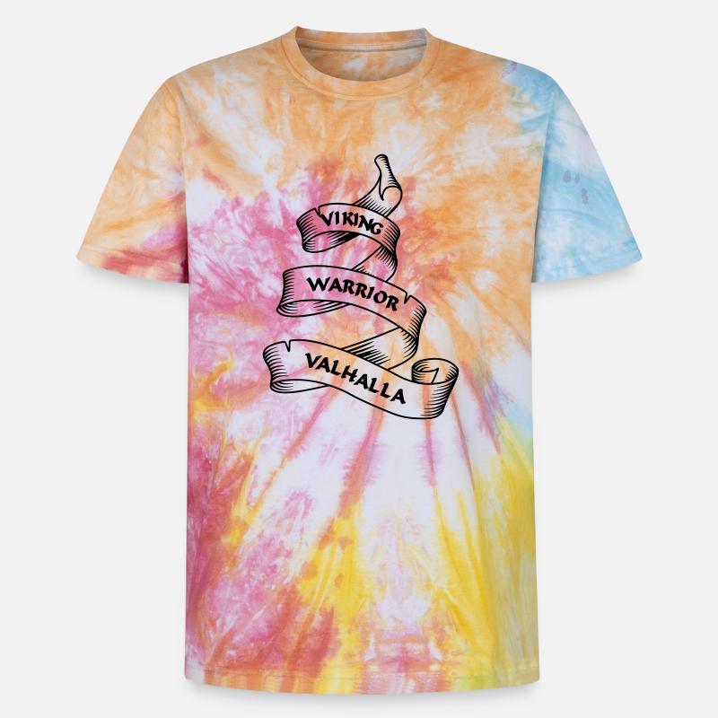 Wikinger Wimpel oder Banner transparent - Unisex Premium Tie Dye T-Shirt - Regenbogen-Spirale