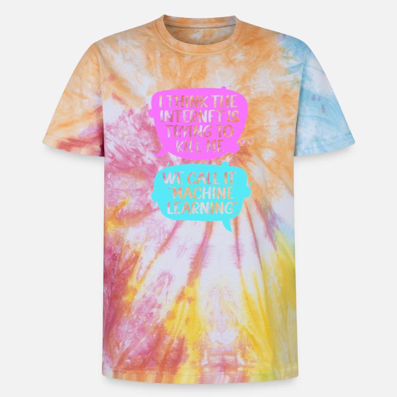 Programmeur GPT Coder - T-shirt tie-dye premium unisexe - arc-en-ciel spirale