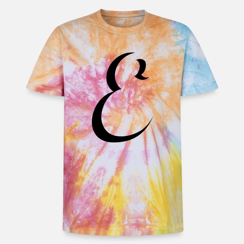 Letter E, Name, der Buchstabe E - Unisex Premium Tie Dye T-Shirt - Regenbogen-Spirale