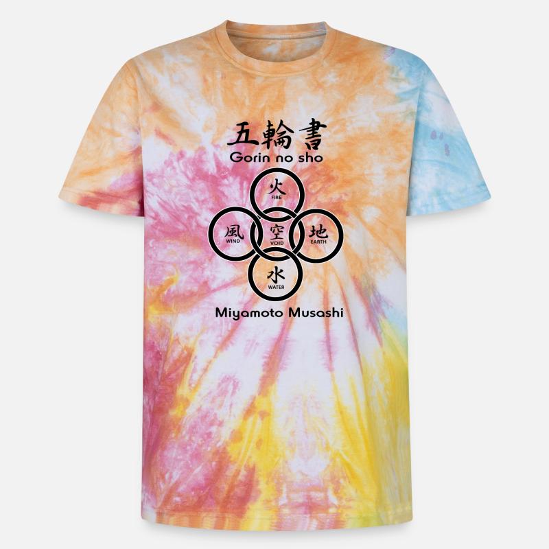 Fünf Kreise oder Ringe - Unisex Premium Tie Dye T-Shirt - Regenbogen-Spirale