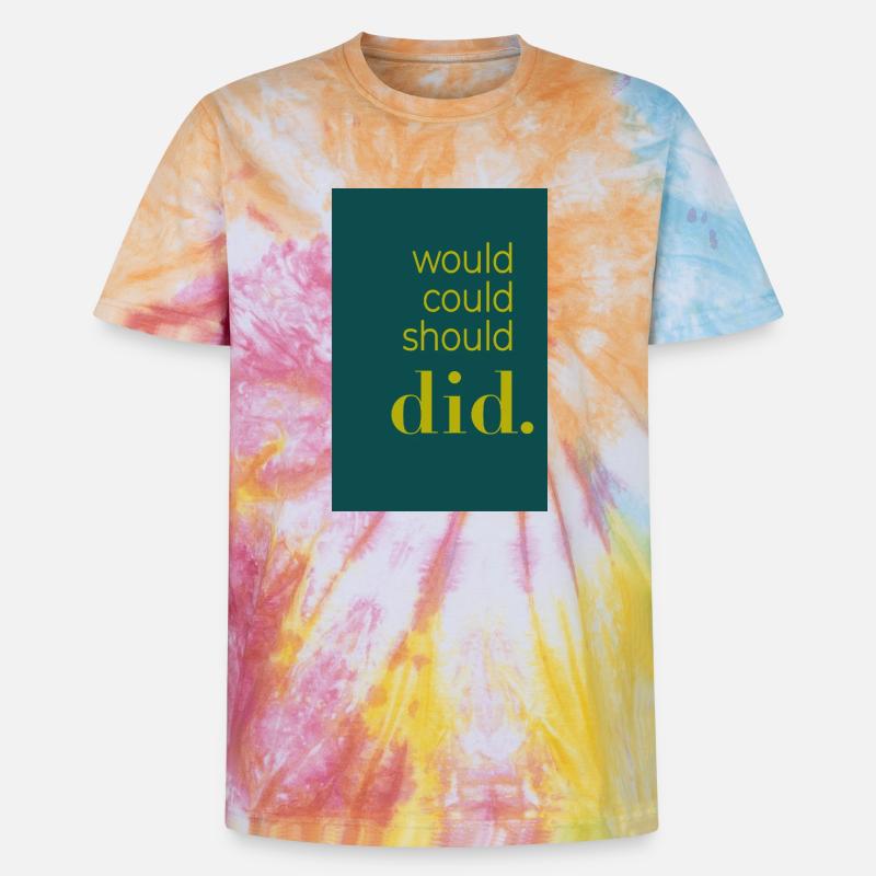 Did should could would Poster Design - Unisex Premium Tie Dye T-Shirt - Regenbogen-Spirale