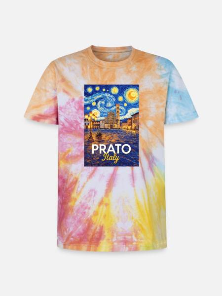 Prato, Italy. - Unisex Premium Tie-Dye T-Shirt - Rainbow Spiral