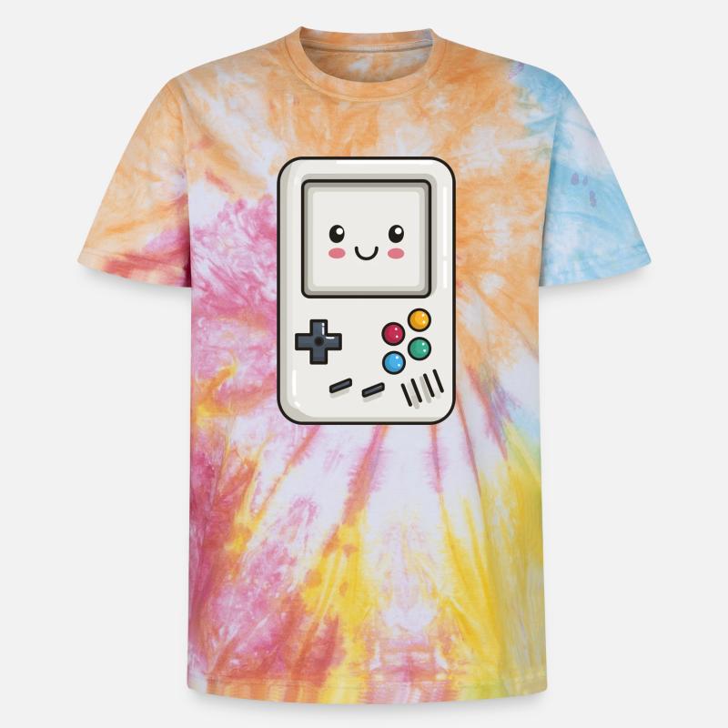 Søt spillkonsoll - Unisex Premium tie-dye T-skjorte - regnbuespiral