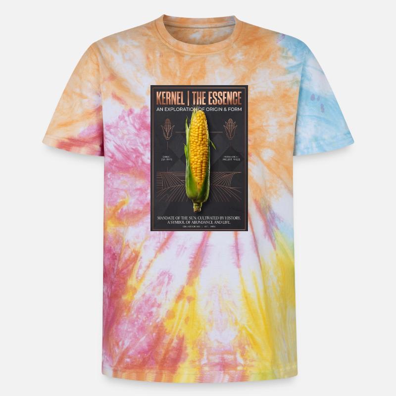 Kernel Essence: Origin & Form - Unisex Premium Tie-Dye T-Shirt - Rainbow Spiral