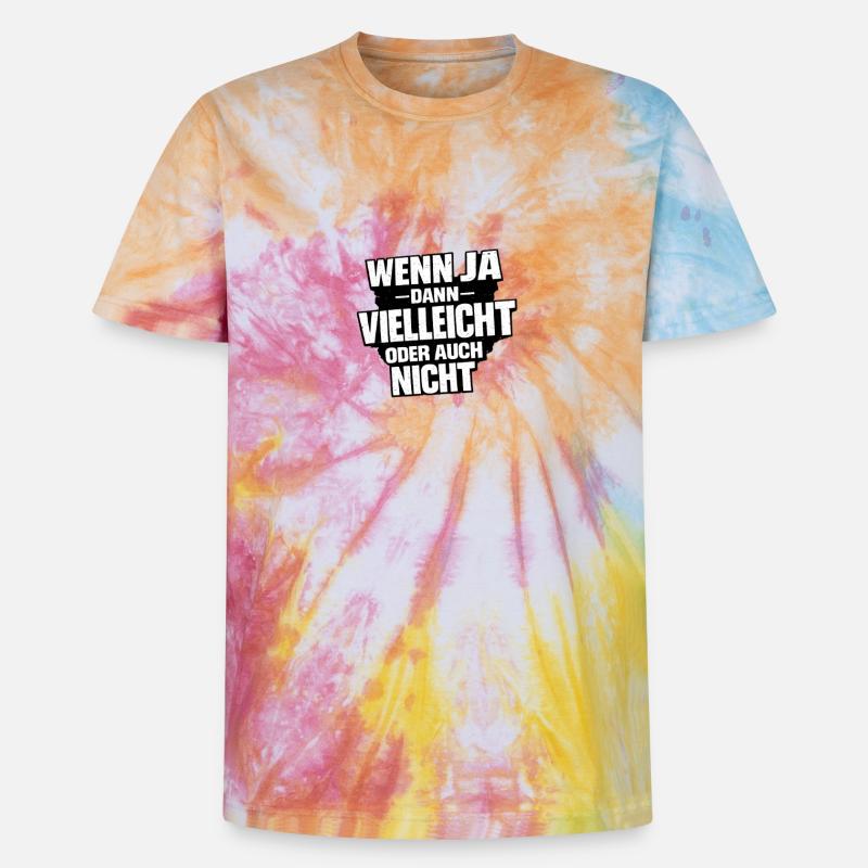 Vielleicht Oder Nicht – Entscheidungswitz - Unisex Premium Tie Dye T-Shirt - Regenbogen-Spirale