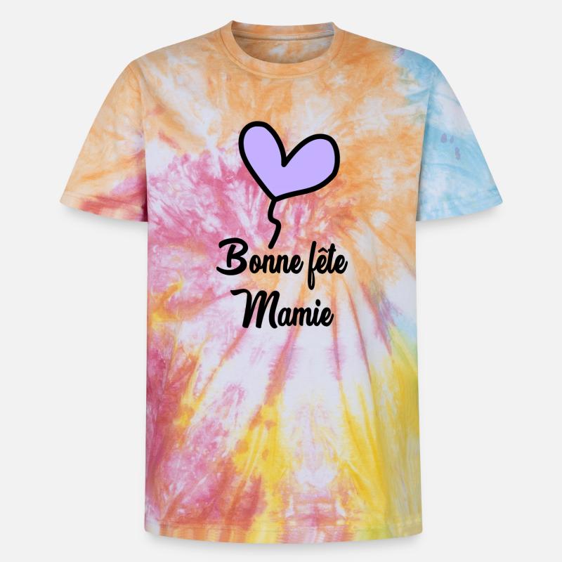 OMA. MUTTERTAG - Unisex Premium Tie Dye T-Shirt - Regenbogen-Spirale