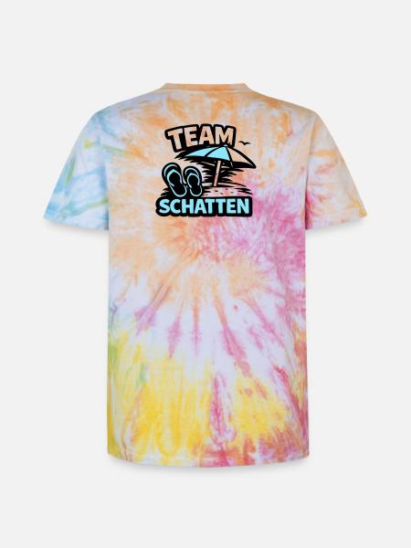 Strand Schatten FlipFlop Logo - Unisex Premium Tie Dye T-Shirt - Regenbogen-Spirale