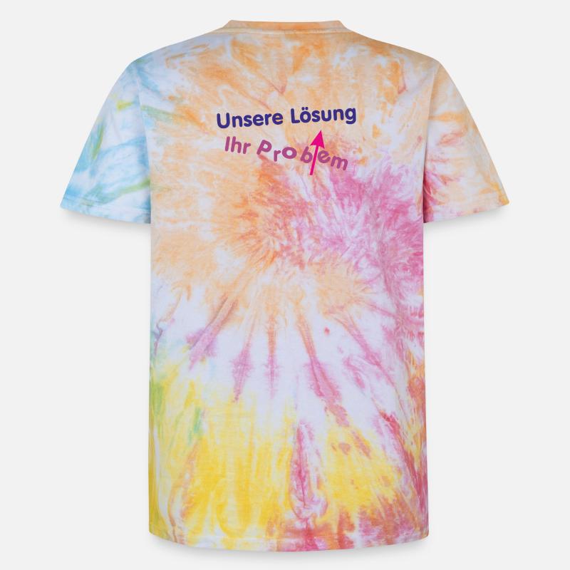 Unsere Lösung (wird) Ihr Problem ... - Unisex Premium Tie Dye T-Shirt - Regenbogen-Spirale
