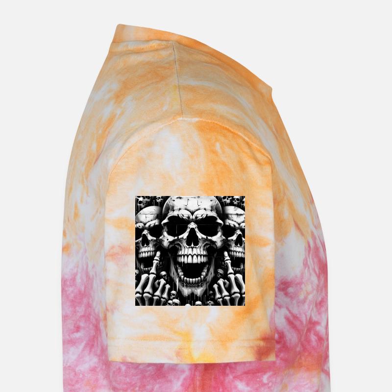 Rock 'n' Roll-Design > Skelettköpfe Statement > - Unisex Premium Tie Dye T-Shirt - Regenbogen-Spirale