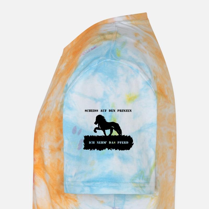 Spruch 6 mit Pferd 1 schwarz Unisex Premium Tie Dye T-Shirt