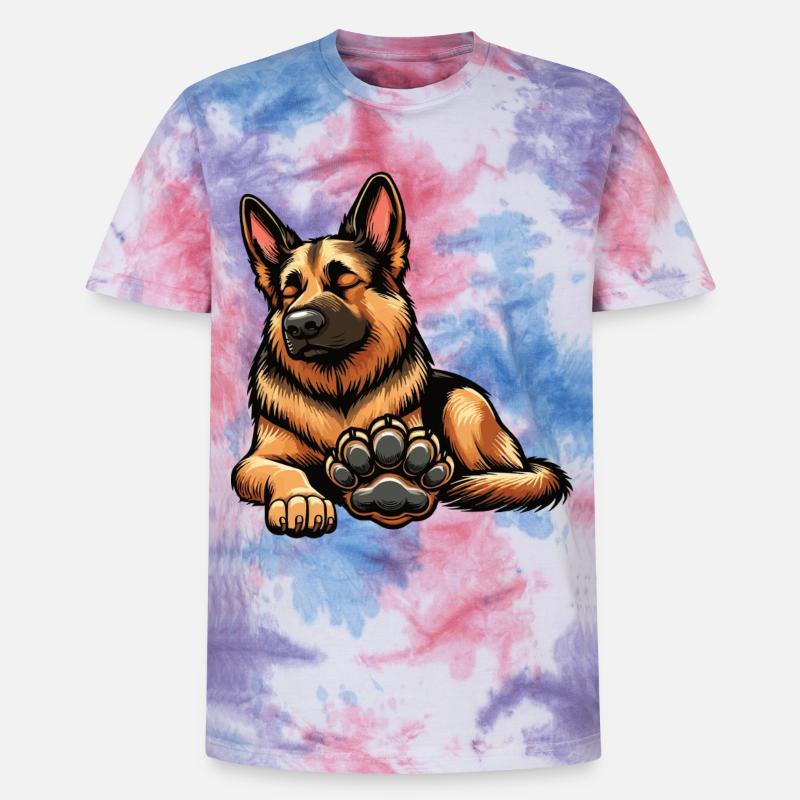 Deutscher Schäferhund Schäferhunde Schäferhunde - Unisex Premium Tie Dye T-Shirt - Pink/Lila/Blau