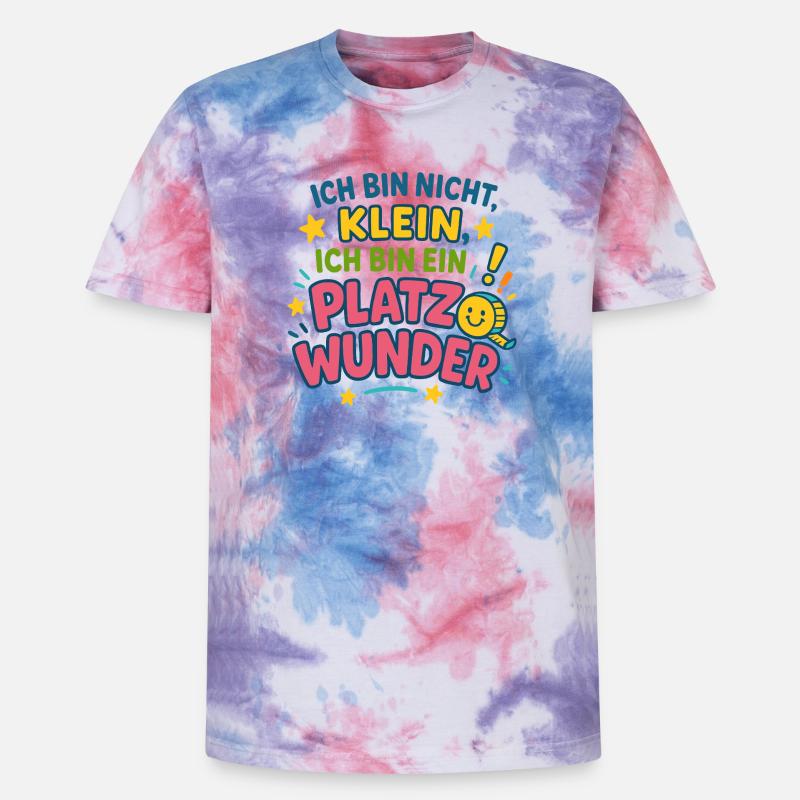 Ich bin ein Platzwunder Spruch - Unisex Premium Tie Dye T-Shirt - Pink/Lila/Blau