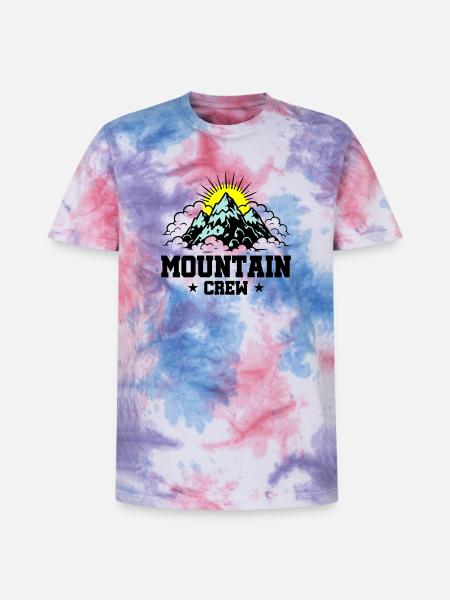 Mountain Crew Mountains - Unisex Premium Tie-Dye T-Shirt - Pink/Purple/Blue