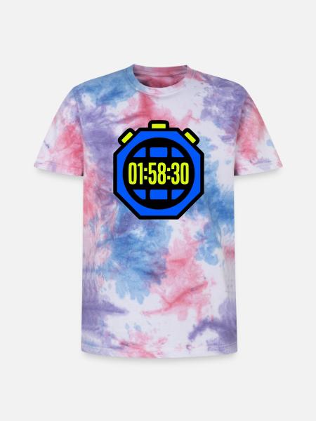 Stopwatch Best Time Half Marathon - Unisex Premium Tie-Dye T-Shirt - Pink/Purple/Blue