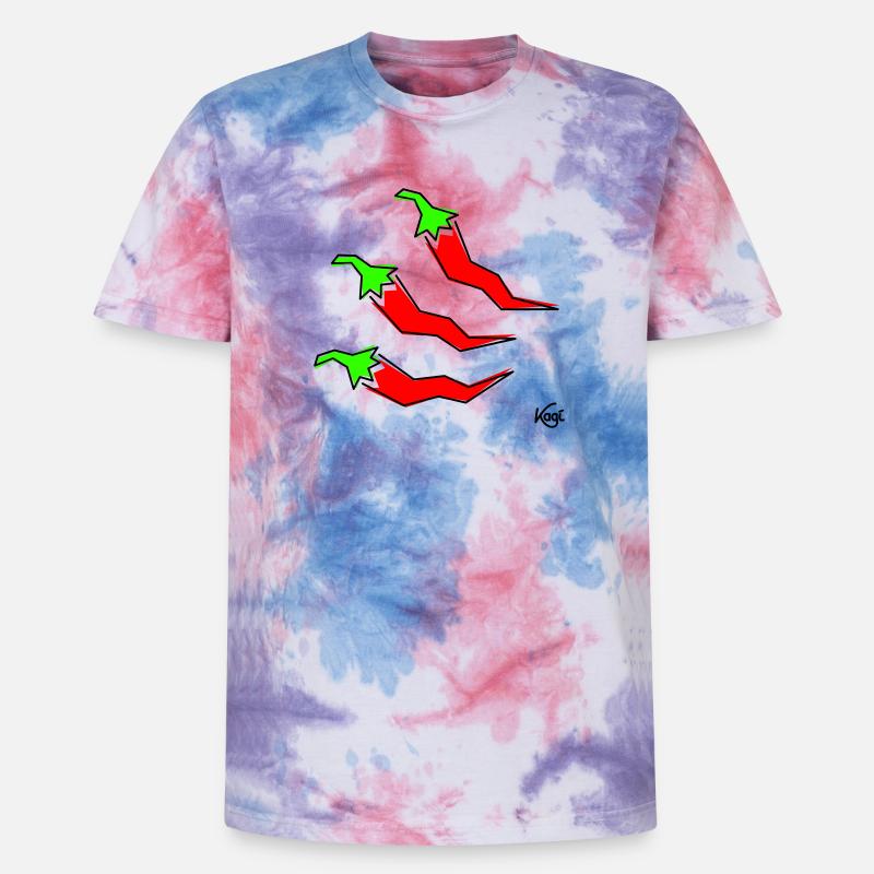 three pepperonis - Unisex Premium Tie-Dye T-Shirt - Pink/Purple/Blue