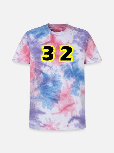 32 Number Symbol - Unisex Premium Tie-Dye T-Shirt - Pink/Purple/Blue