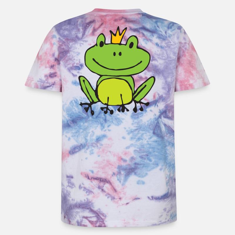 Frosch oder Prinz? - Unisex Premium Tie Dye T-Shirt - Pink/Lila/Blau