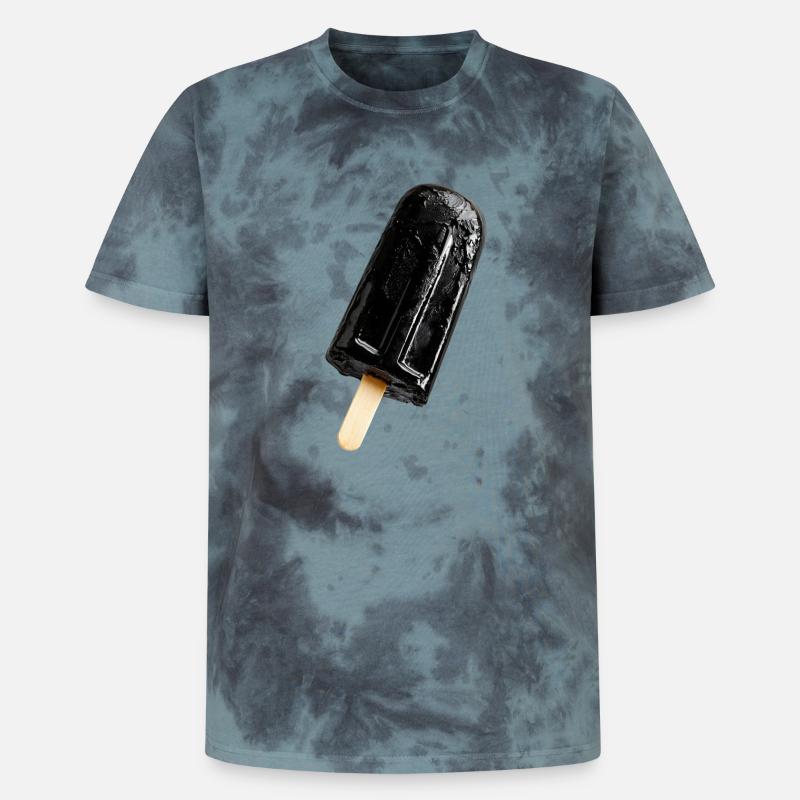 Eis am Stil schwarz - Unisex Premium Tie Dye T-Shirt - Schwarz/Blau