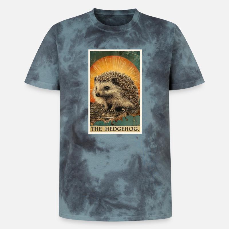 Igel - Unisex Premium Tie Dye T-Shirt - Schwarz/Blau