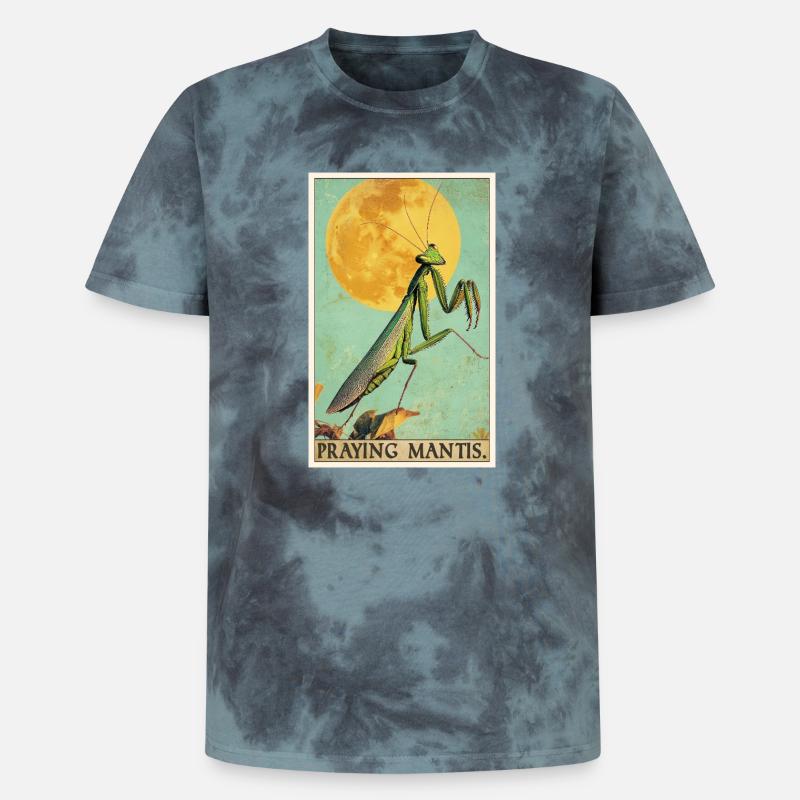 Gottesanbeterinnen Gottesanbeterin - Unisex Premium Tie Dye T-Shirt - Schwarz/Blau